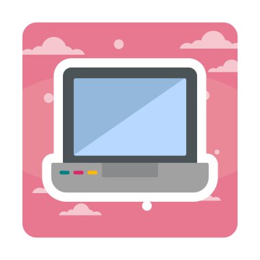 Dizüstü bilgisayar simgesi vektör çizimi