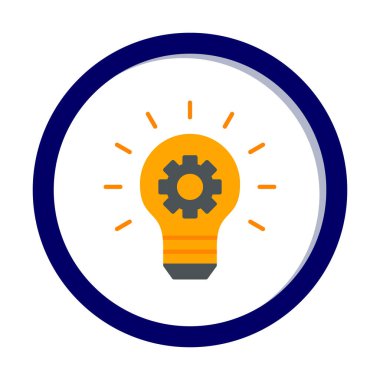 Fikir ampul ikonu vektör illüstrasyonu             