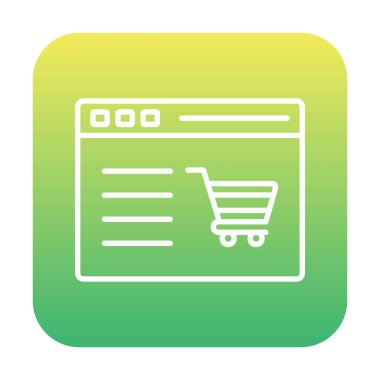 Alışveriş sitesi simgesinin vektör illüstrasyonu