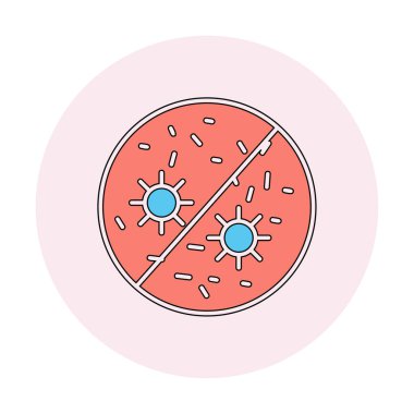 Antibakteriyel ikon. Virüs işareti. vektör çizimi tasarımı
