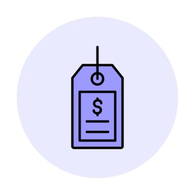 Basit fiyat etiketi simgesi, vektör çizim