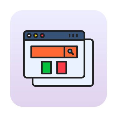 tarayıcı web sayfası simgesi, vektör illüstrasyonu
