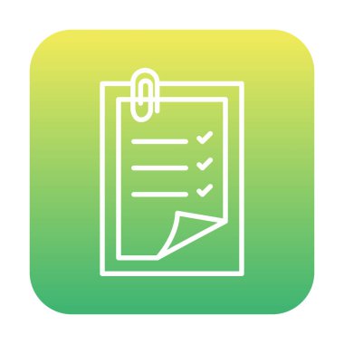 Basit not defteri arayüzü simgesi, vektör illüstrasyonu