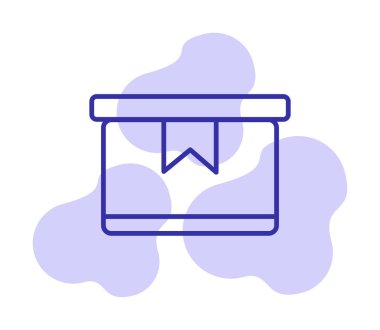 Teslimat kutusu simgesi, vektör illüstrasyonu basit tasarım