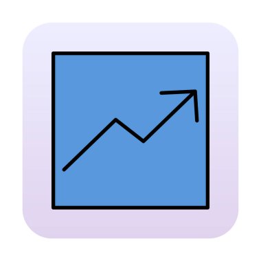 Basit iş ekonomisi grafik simgesi, vektör illüstrasyonu