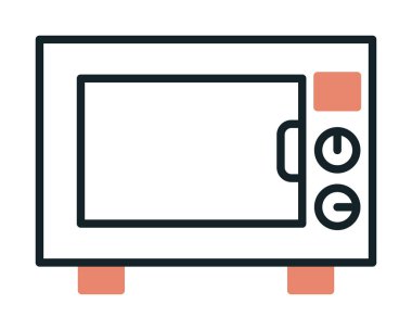 mikrodalga simgesi, vektör illüstrasyonu basit tasarım