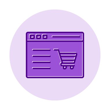 Alışveriş sitesi simgesinin vektör illüstrasyonu