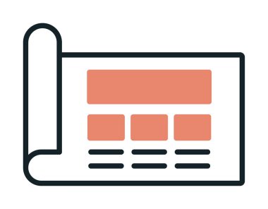 Şablon simgesi, vektör illüstrasyonu basit tasarım