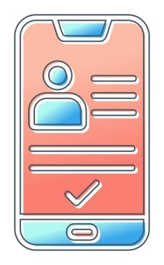Kimlik vektör illüstrasyonlu akıllı telefon