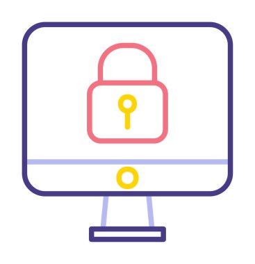 Beyaz arkaplanda asma kilit vektör çizimi