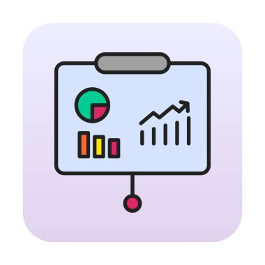 Beyaz arkaplan üzerinde sunum vektörü illüstrasyonunu çalıştır