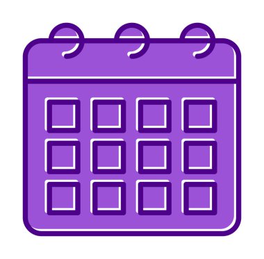 Takvim düzlüğü simgesi, vektör illüstrasyonu 