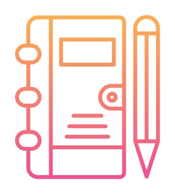 not defteri simgesi soyut arkaplan vektöründe izole edildi