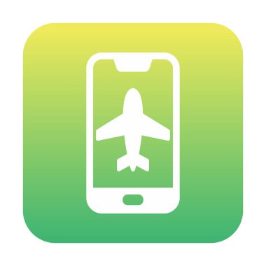 Akıllı telefon ekranında uçak kipi, vektör illüstrasyonu 