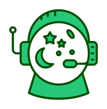 Beyaz arkaplanda Astronot Miğferi vektör çizimi