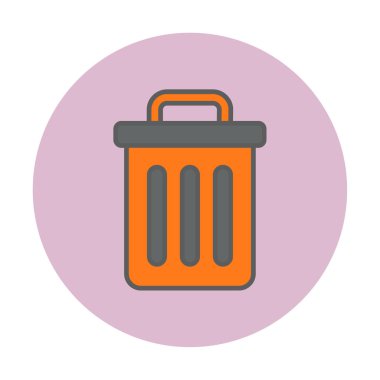 Çöp kutusu web simgesi, vektör illüstrasyonu