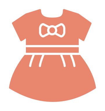 Bebek kız elbisesi ikonu, vektör illüstrasyonu