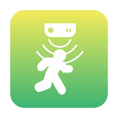 Hareket algılayıcı simgesi, yürüyen insan ağı simgesi, vektör illüstrasyonu