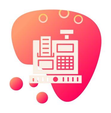 Kasiyer Makine simgesi vektör illüstrasyonu