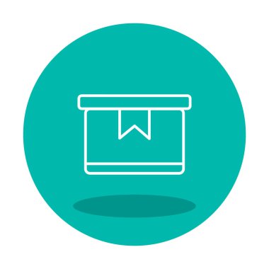 Teslimat kutusu simgesi, vektör illüstrasyonu basit tasarım