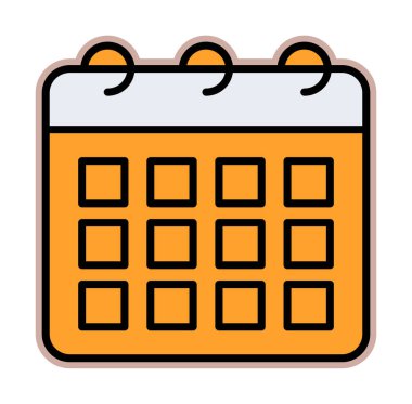 Takvim düzlüğü simgesi, vektör illüstrasyonu 