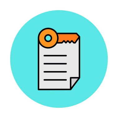 Basit not defteri arayüzü simgesi, vektör illüstrasyonu