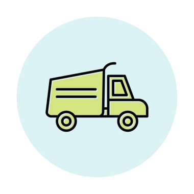 Kamyon ikonu vektörü. İnce çizgi işareti. izole edilmiş sembol çizimi