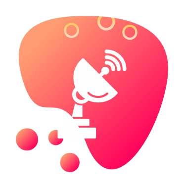 uydu anten simgesi, vektör illüstrasyonu