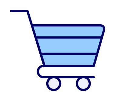 Alışveriş arabası simgesi, vektör çizimi basit tasarım