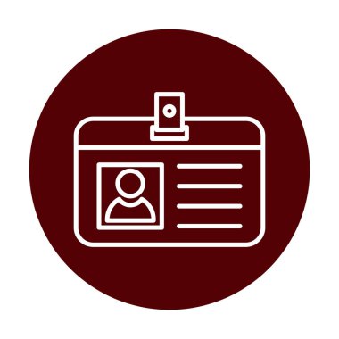 Kimlik kartı simgesi. düz tasarım biçimi.