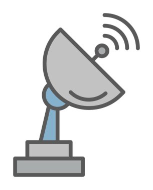 uydu anten simgesi, vektör illüstrasyonu