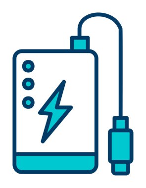 Power Bank web simgesi beyaz arkaplanda izole edildi