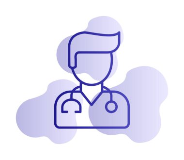 Erkek doktor simgesi, vektör illüstrasyon tasarımı