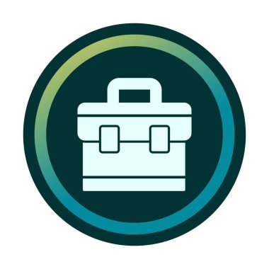 Evrak çantası vektör düz simgesi. İş durumu simgesi, bavul emojisi, vektör illüstrasyonu