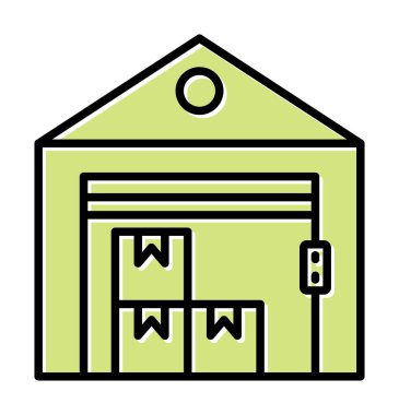 Web için depo vektör simgesinin basit illüstrasyonu