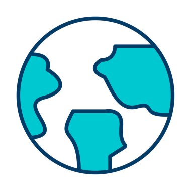 Dünya küresel ikonunun vektör illüstrasyonu