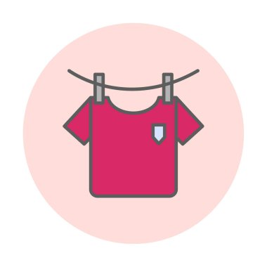 Çamaşır, tişört ikonu, vektör illüstrasyonu