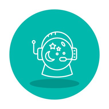 Beyaz arkaplanda Astronot Miğferi vektör çizimi