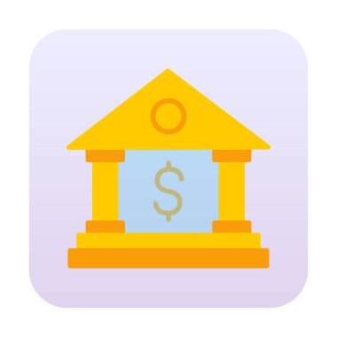 Beyaz arka plan üzerinde izole banka simgesi