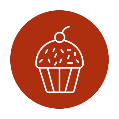 Kek renkli ikon, kek klipsi sanat, vektör illüstrasyonu