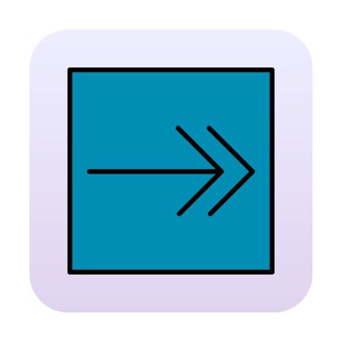 Sağ Ok simgesi, vektör illüstrasyonu basit tasarım