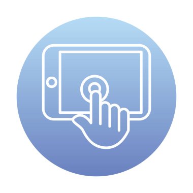 Basit dijital tablet simgesi, vektör illüstrasyonu