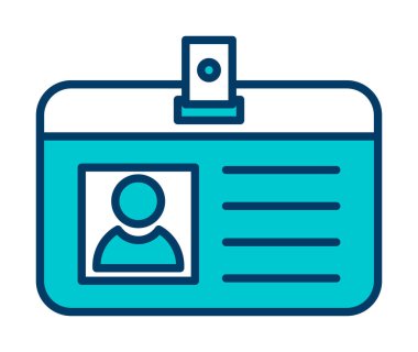 Kimlik kartı simgesi. düz tasarım biçimi.