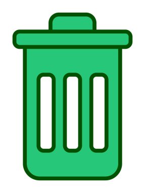 Çöp kutusu vektörü düz simge tasarımı