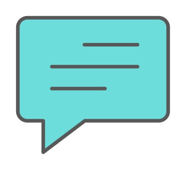 Basit sohbet simgesi, konuşma balonu, vektör illüstrasyonu