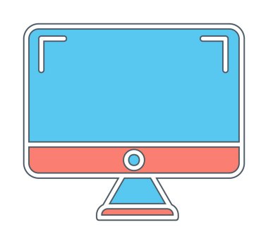 bilgisayar izleme simgesi, vektör illüstrasyonu basit tasarım