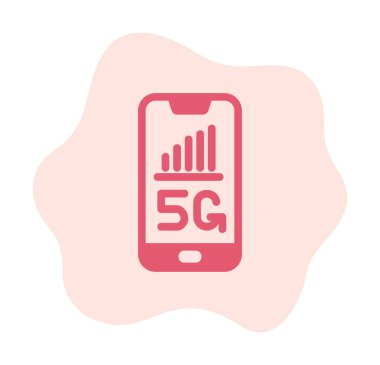 Akıllı telefonda 5G işareti, basit simge vektör illüstrasyonu 