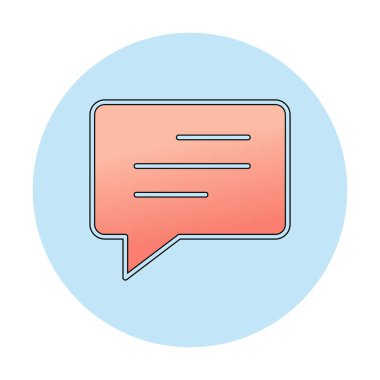 Basit sohbet simgesi, konuşma balonu, vektör illüstrasyonu