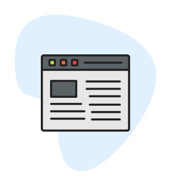 Web sayfası simgesi, vektör illüstrasyonu basit tasarım