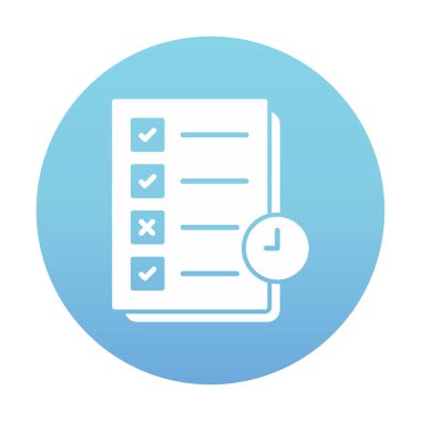 Görev planlama doğrusal simgesi. Kontrol listesi. Planlayıcı ağ simgesi, vektör illüstrasyonu 